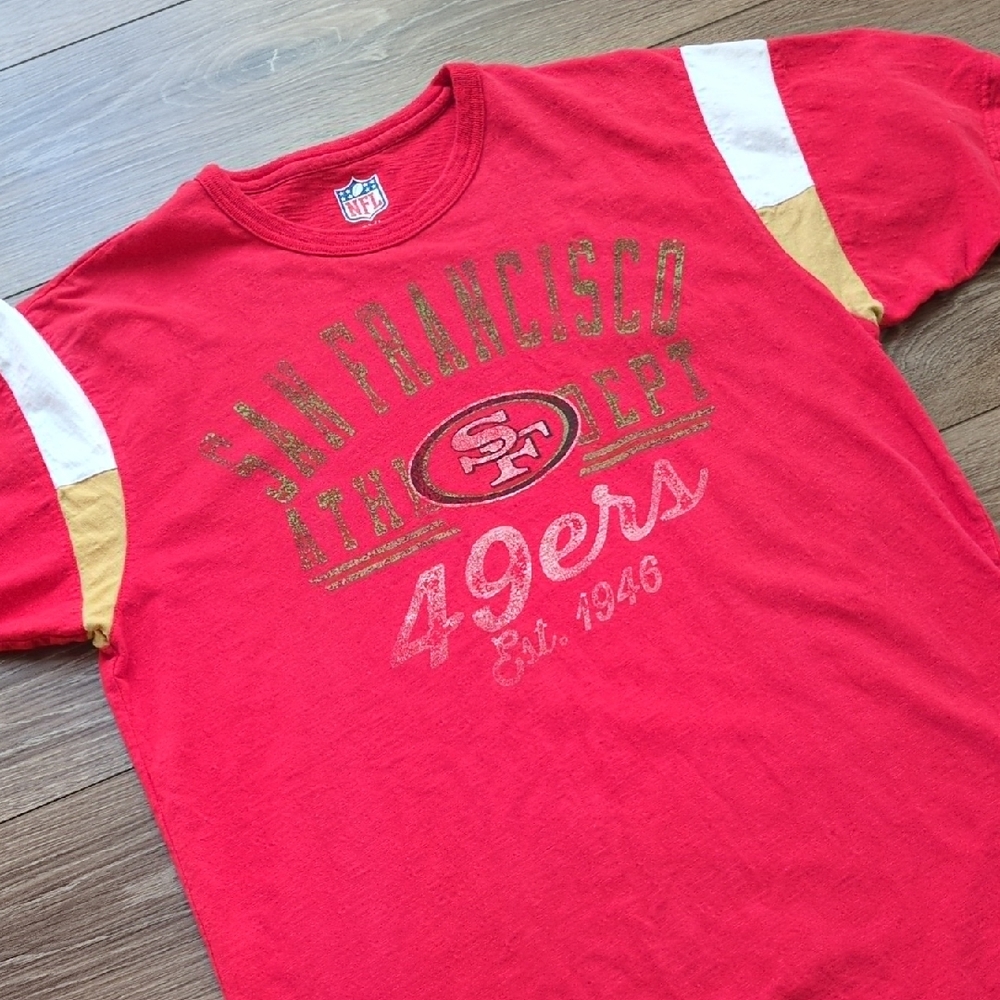 Men's San Francisco 49ers NFL Short Sleeve T-Shirt - Red Gold White - 2XL